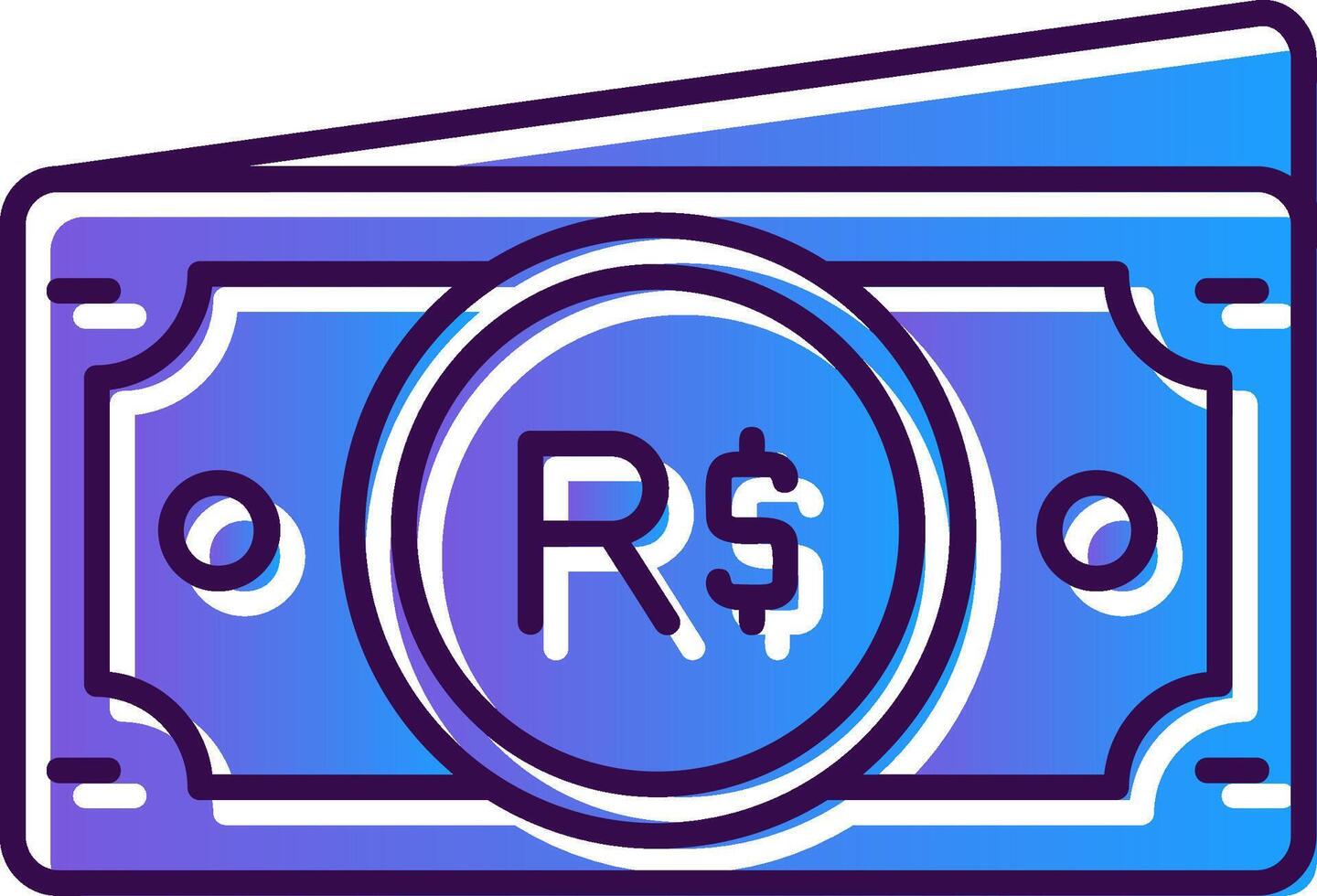 Brazilian real Gradient Filled Icon vector