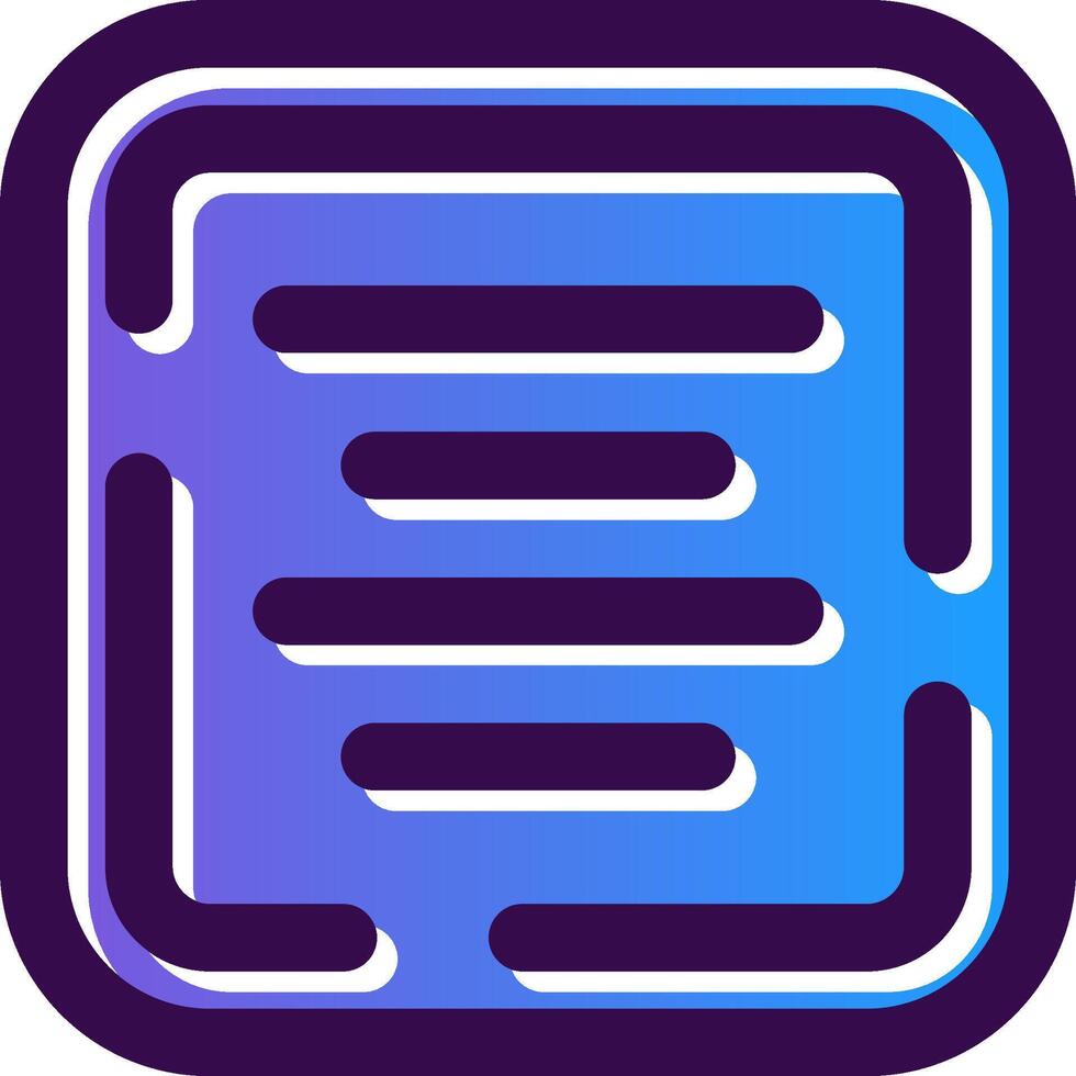 Center alignment Gradient Filled Icon vector