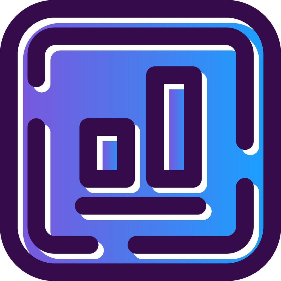 Bottom alignment Gradient Filled Icon vector