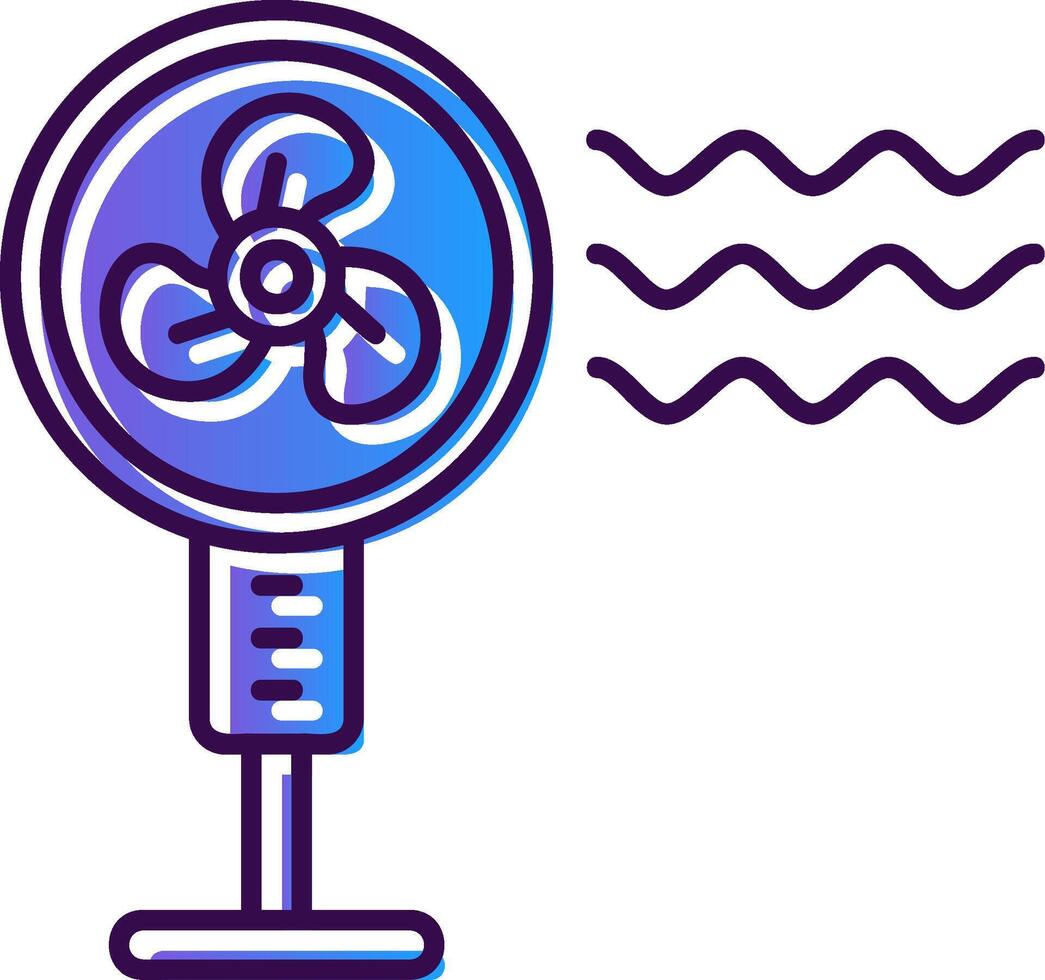 Pedestal fan Gradient Filled Icon vector