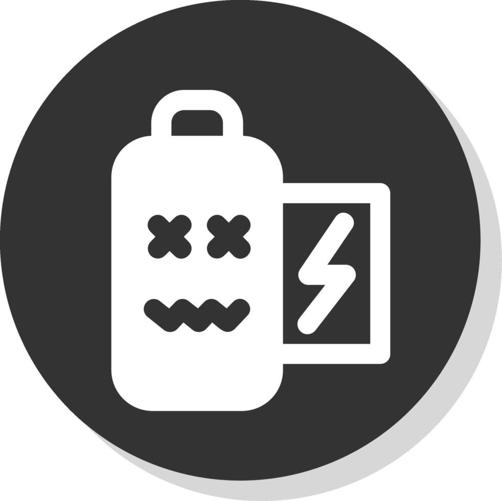 Battery dead Glyph Grey Circle Icon vector