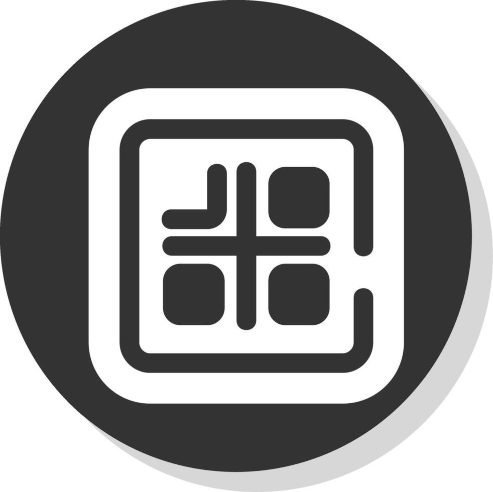 Qr code Glyph Grey Circle Icon vector