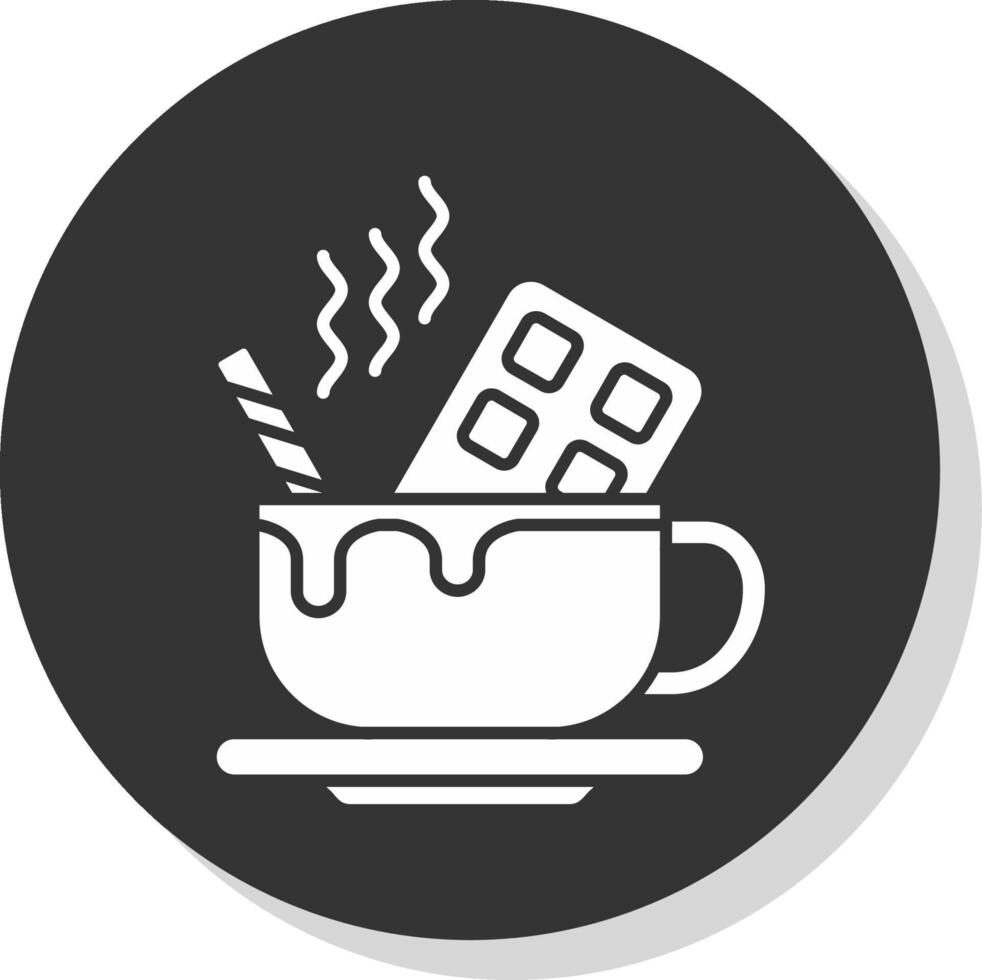 Hot Chocolate Glyph Grey Circle Icon vector