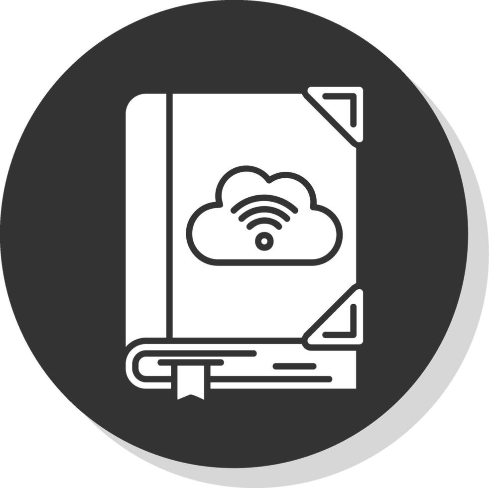 Cloud library Glyph Grey Circle Icon vector