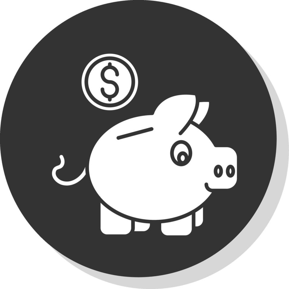 Piggy bank Glyph Grey Circle Icon vector