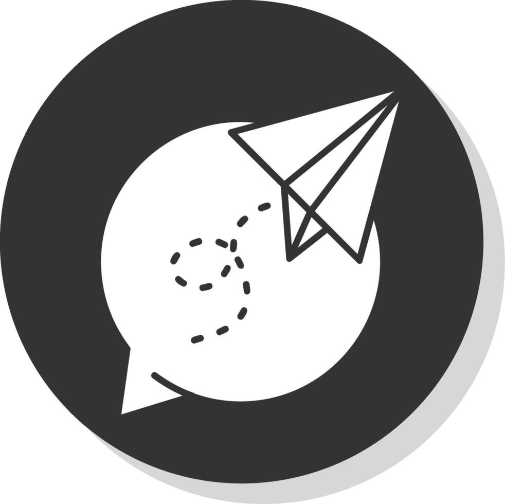 Paper plane Glyph Grey Circle Icon vector