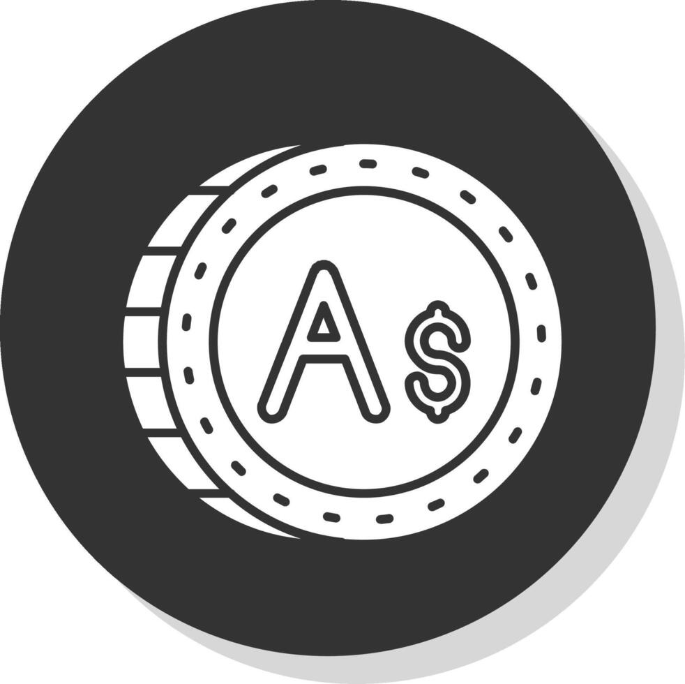 Australian dollar Glyph Grey Circle Icon vector