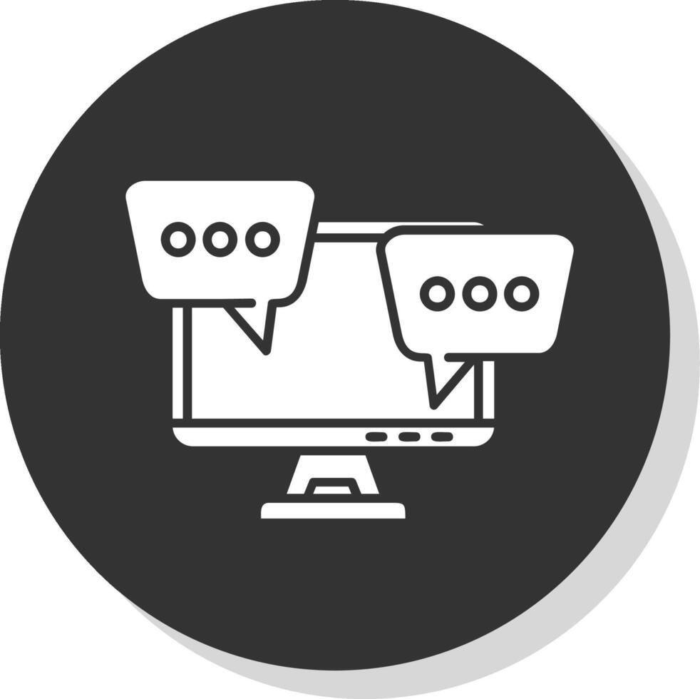 Desktop computer Glyph Grey Circle Icon vector