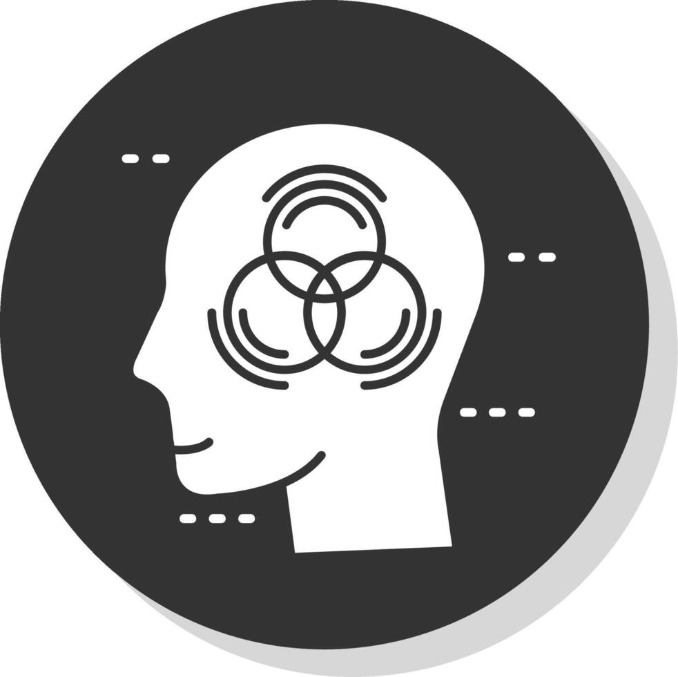 Emotional intelligence Glyph Grey Circle Icon vector