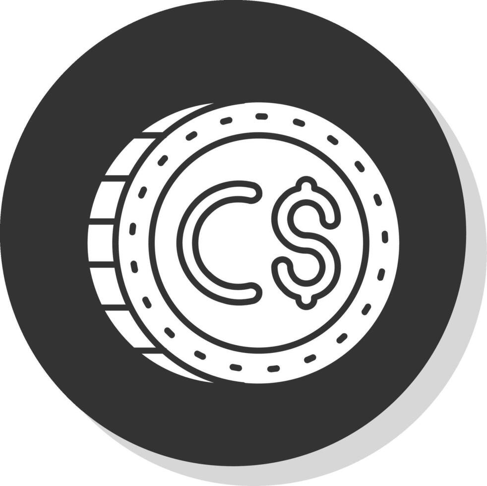 Canadian dollar Glyph Grey Circle Icon vector