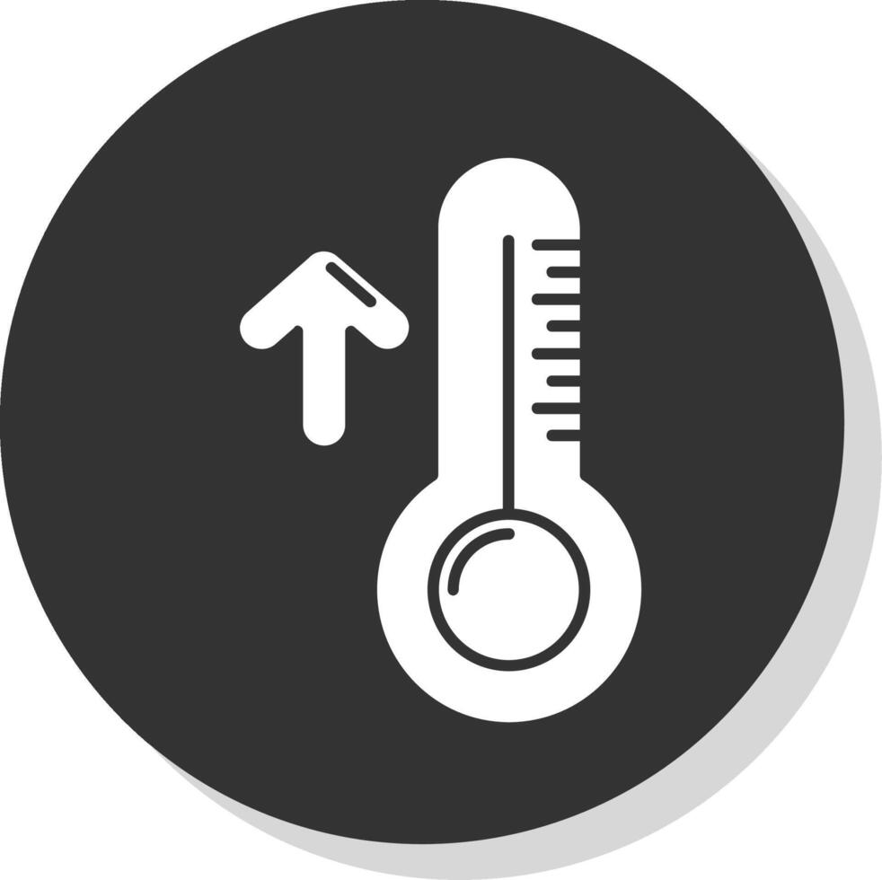 alto temperatura glifo gris circulo icono vector