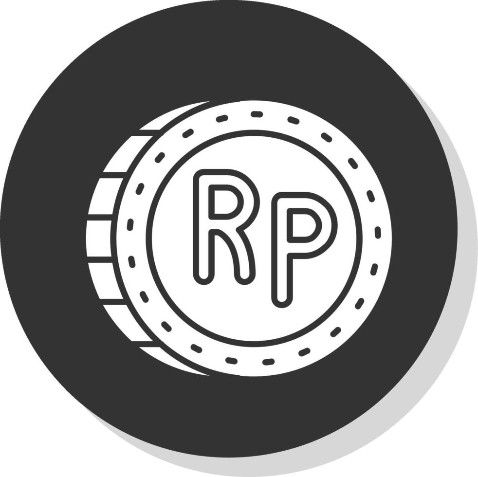 Indonesian rupiah Glyph Grey Circle Icon vector