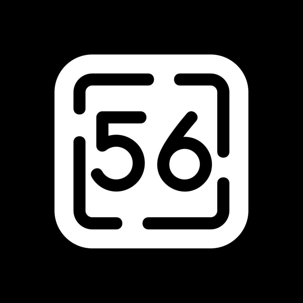 Fifty Six Glyph Inverted Icon vector