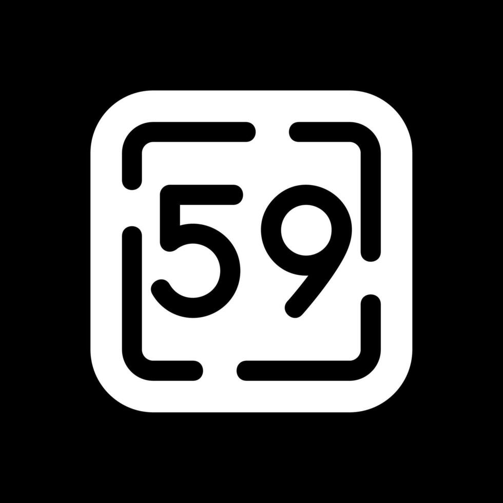 Fifty Nine Glyph Inverted Icon vector