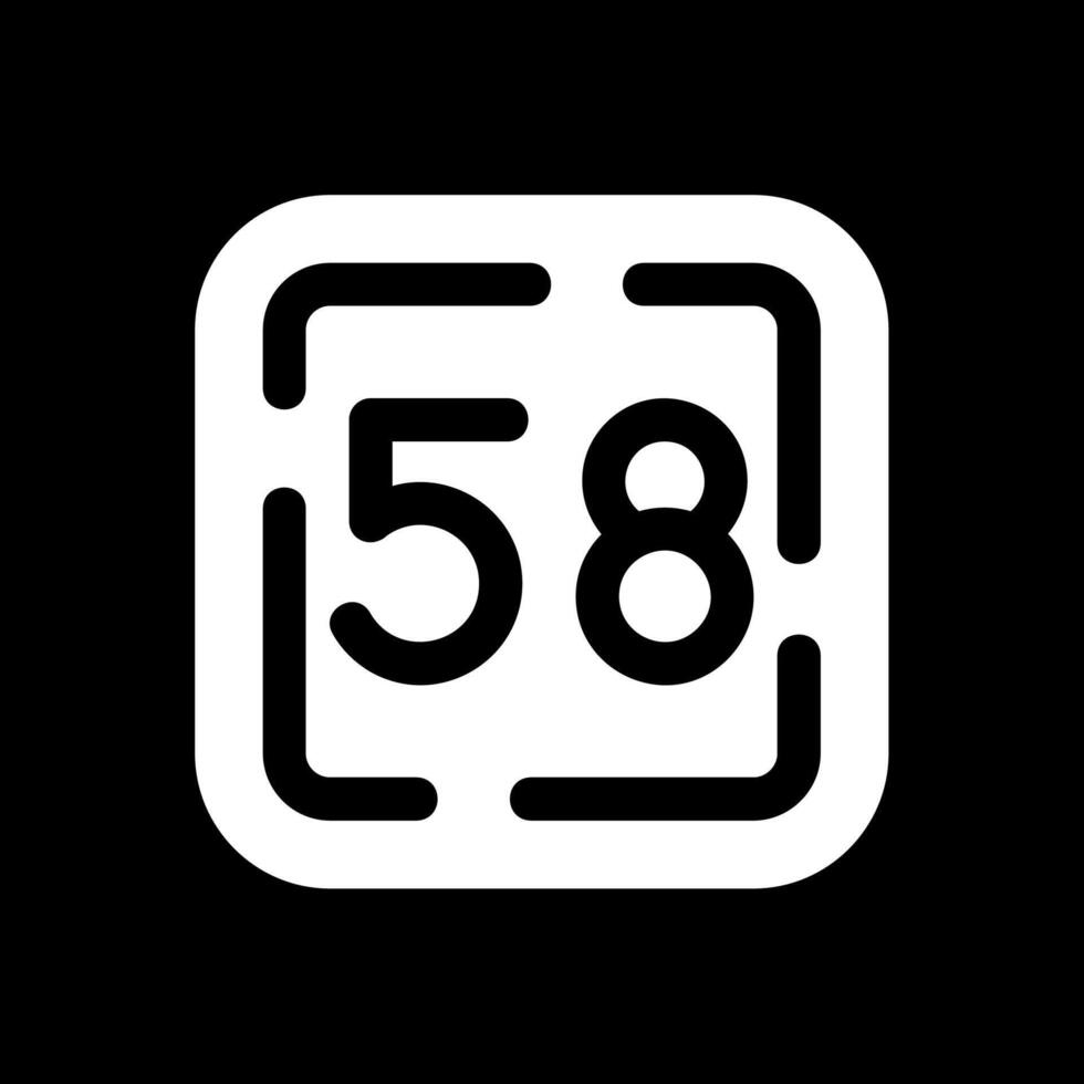 Fifty Eight Glyph Inverted Icon vector