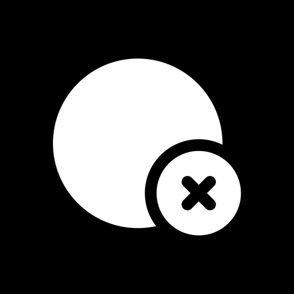 Delete circle Glyph Inverted Icon vector