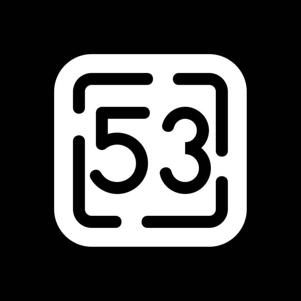 Fifty Three Glyph Inverted Icon vector