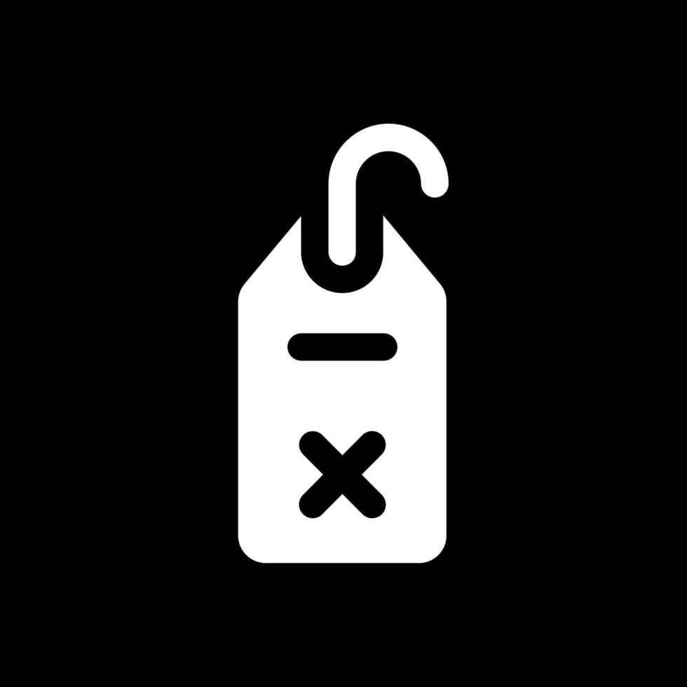 Delete tag Glyph Inverted Icon vector