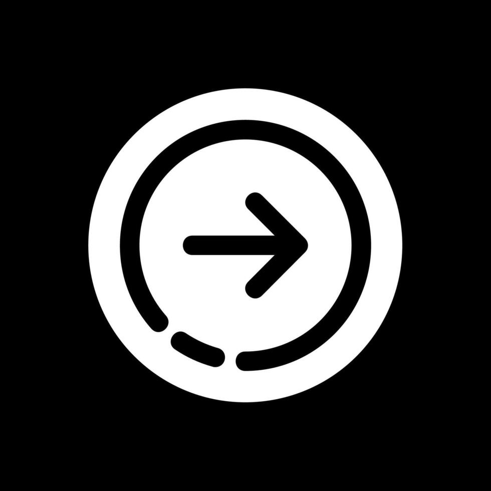 Right arrow Glyph Inverted Icon vector