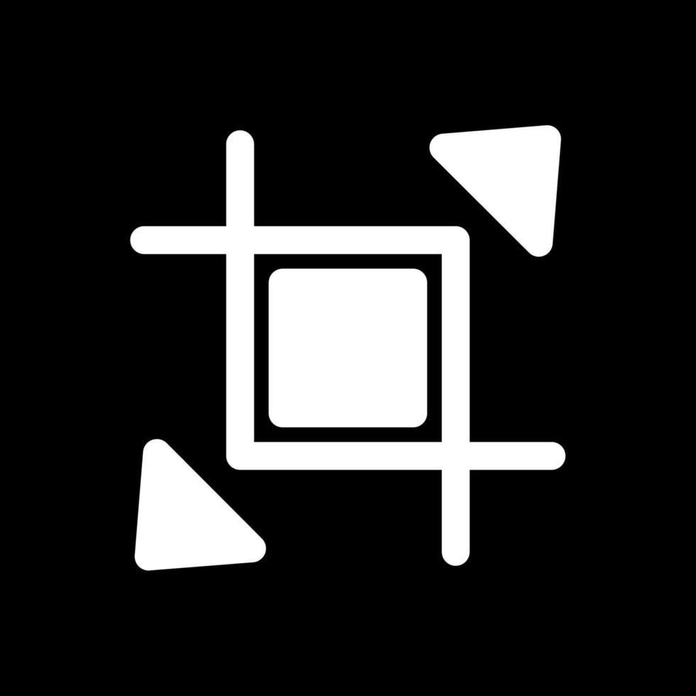 Expand crop resize Glyph Inverted Icon vector