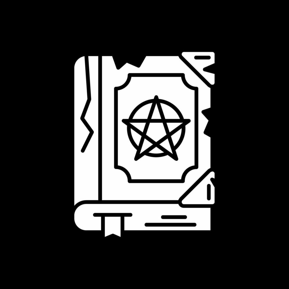 Magic book Glyph Inverted Icon vector