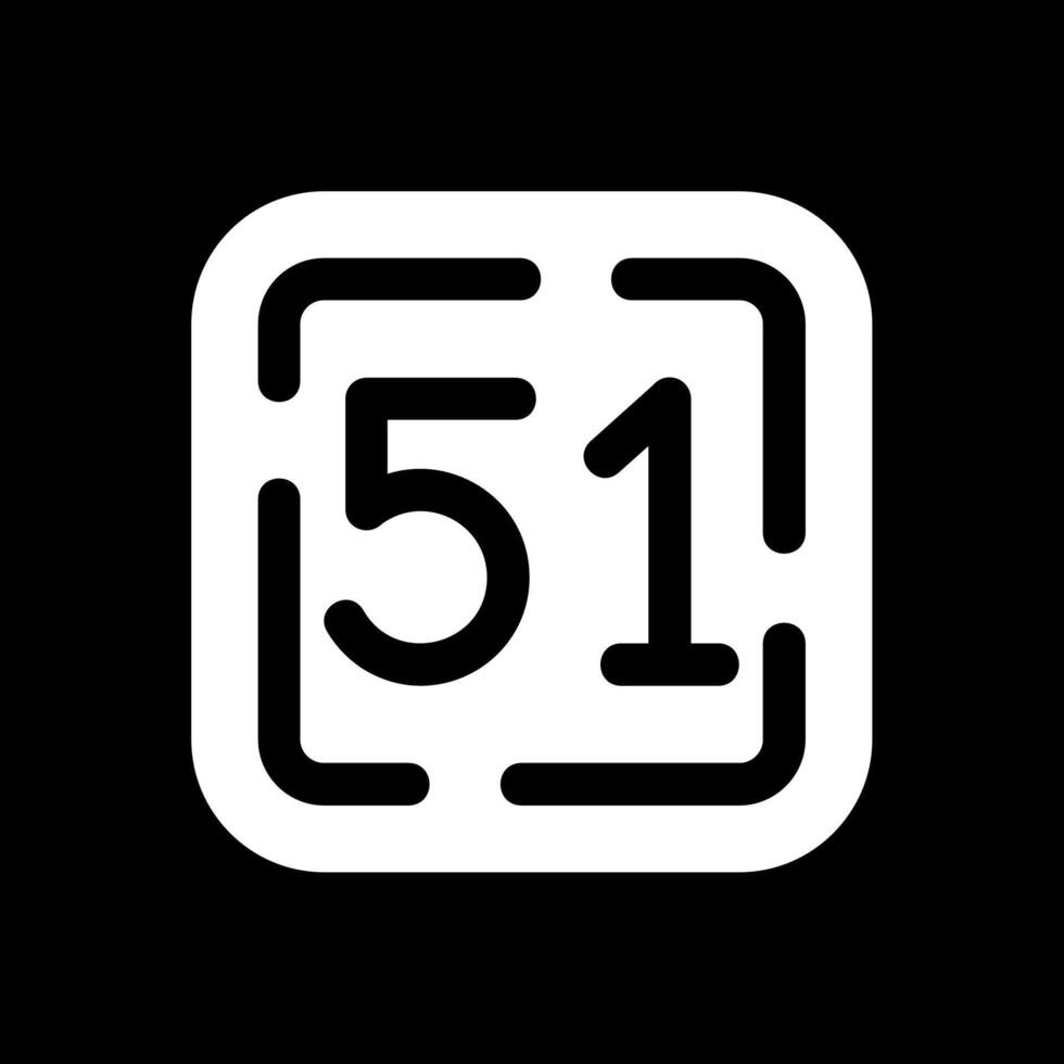 Fifty One Glyph Inverted Icon vector