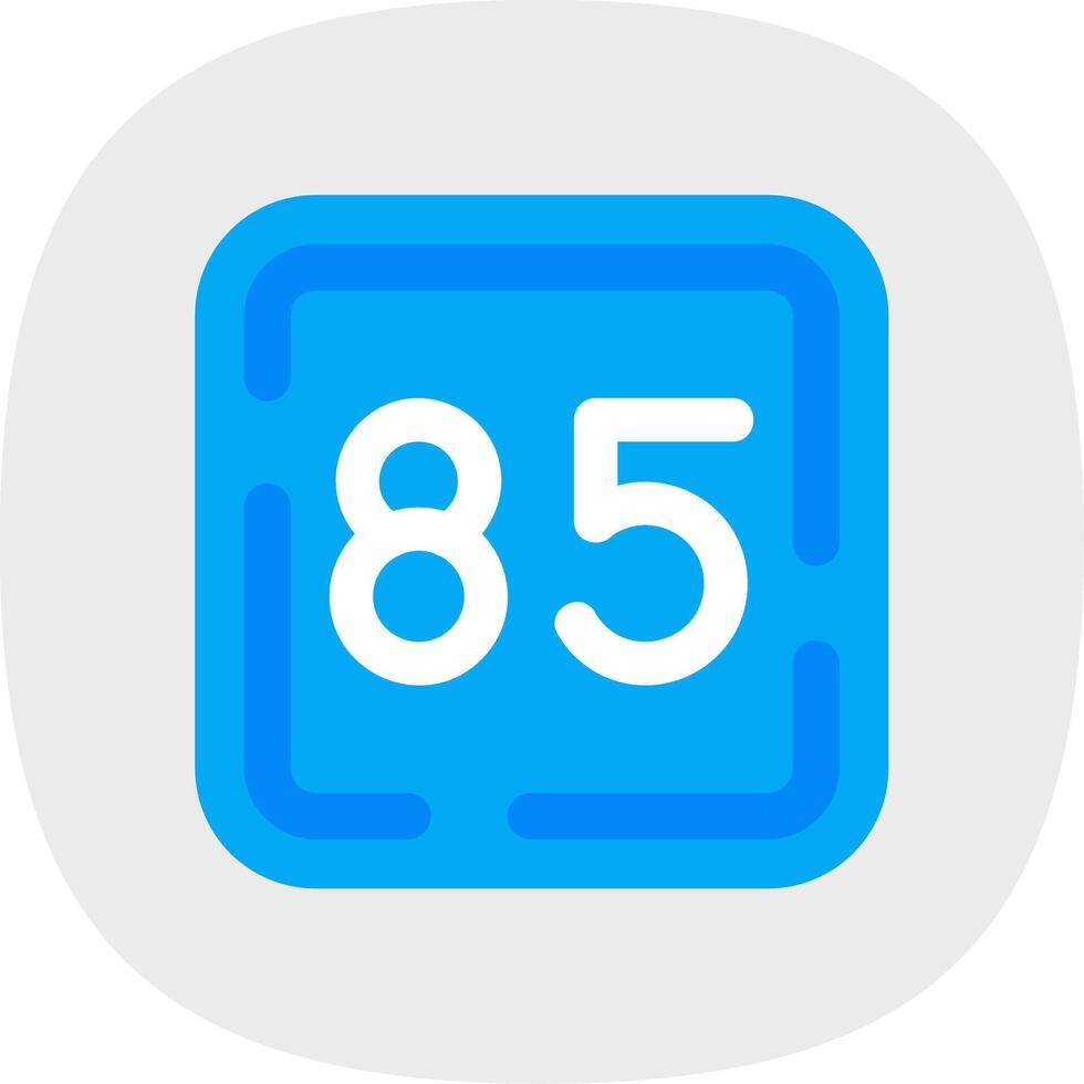Eighty Five Flat Curve Icon vector