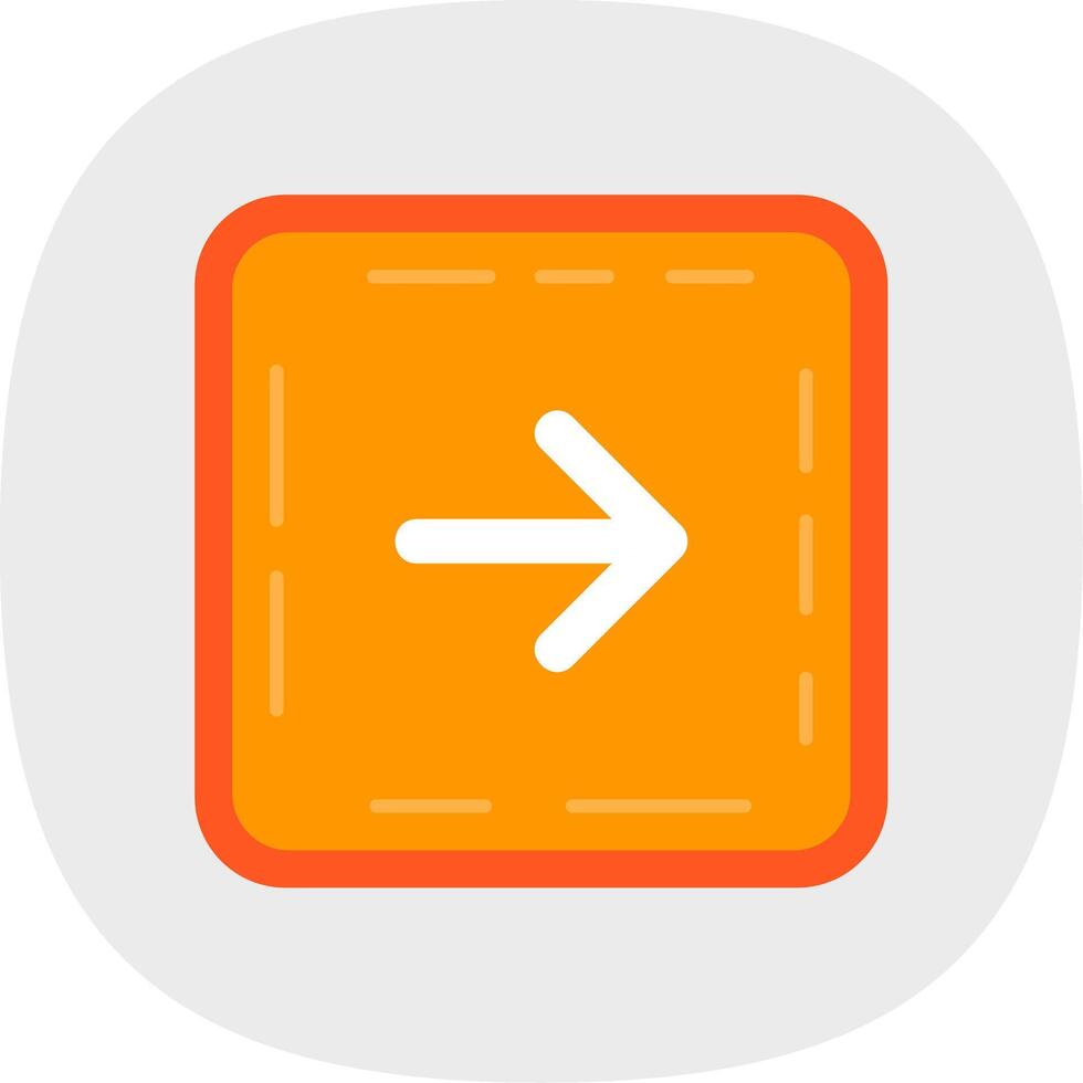 Right arrow Flat Curve Icon vector