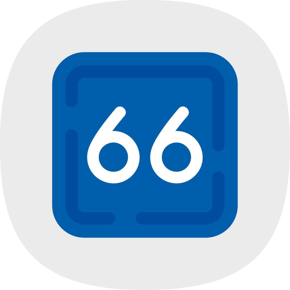 Sixty Six Flat Curve Icon vector
