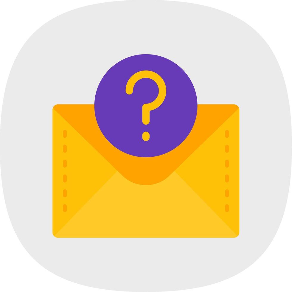Question mark Flat Curve Icon vector