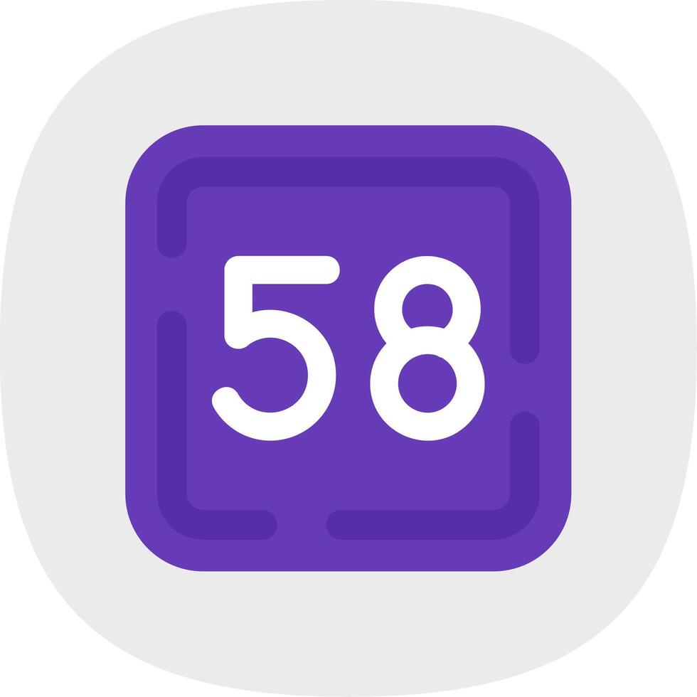 Fifty Eight Flat Curve Icon vector