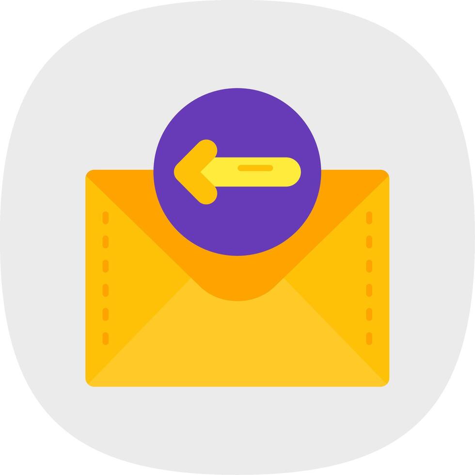 Left arrow Flat Curve Icon vector