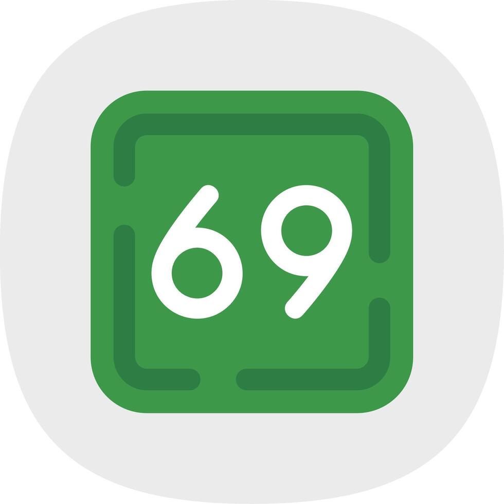 Sixty Nine Flat Curve Icon vector
