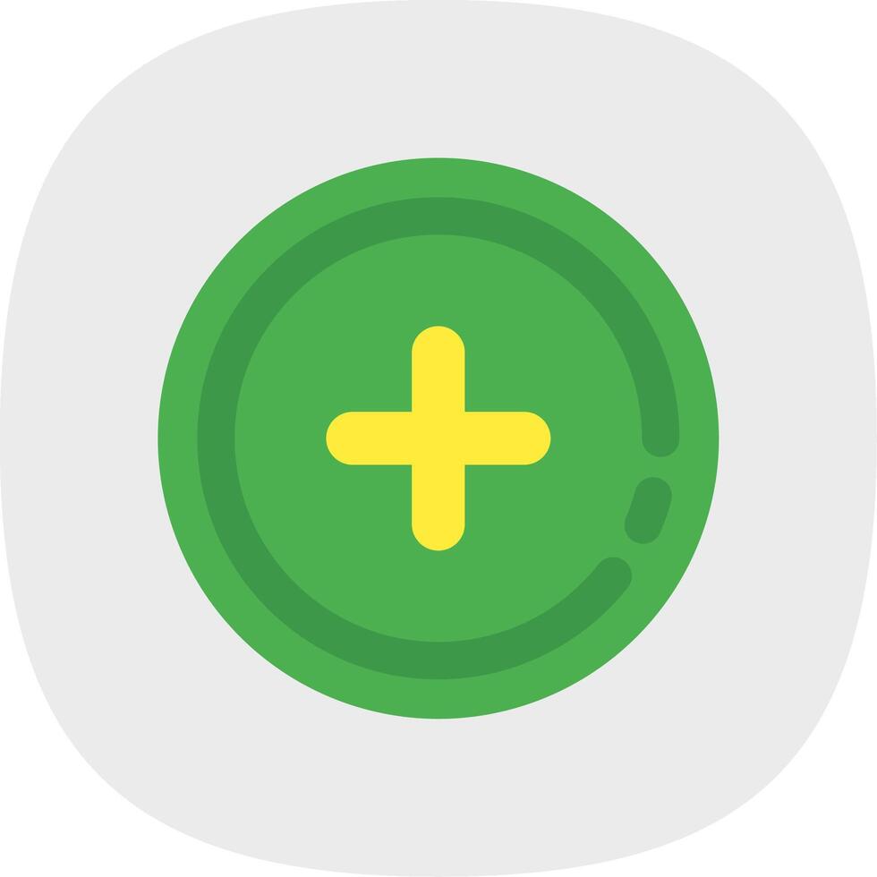 Add 2 Flat Curve Icon vector
