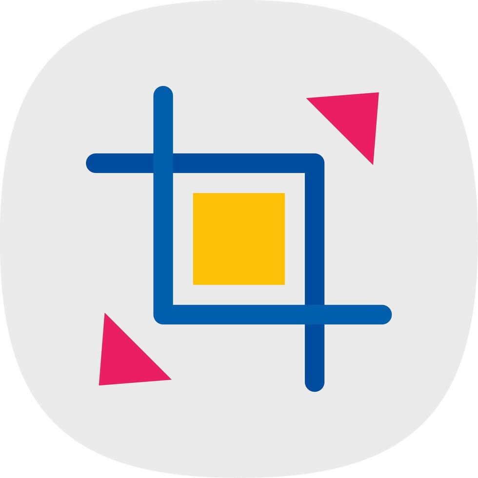 Expand crop resize Flat Curve Icon vector