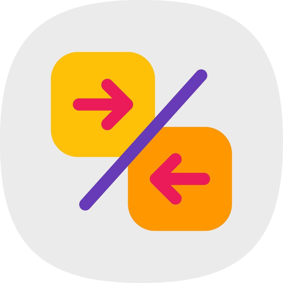 Compare arrow Flat Curve Icon vector