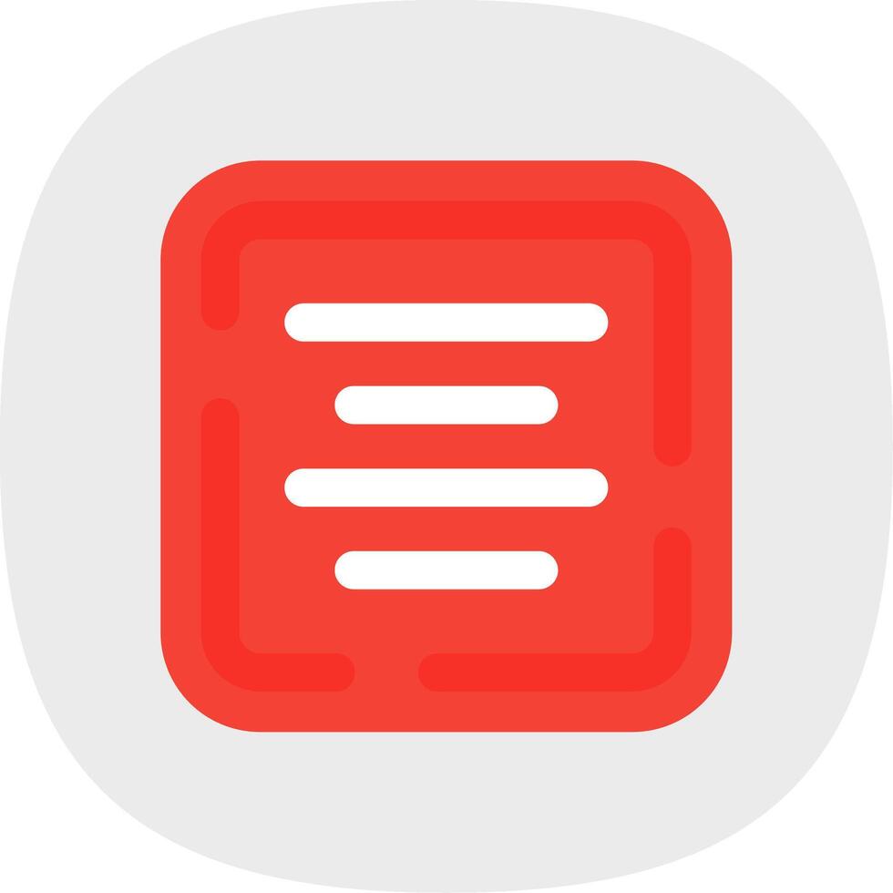 Center alignment Flat Curve Icon vector