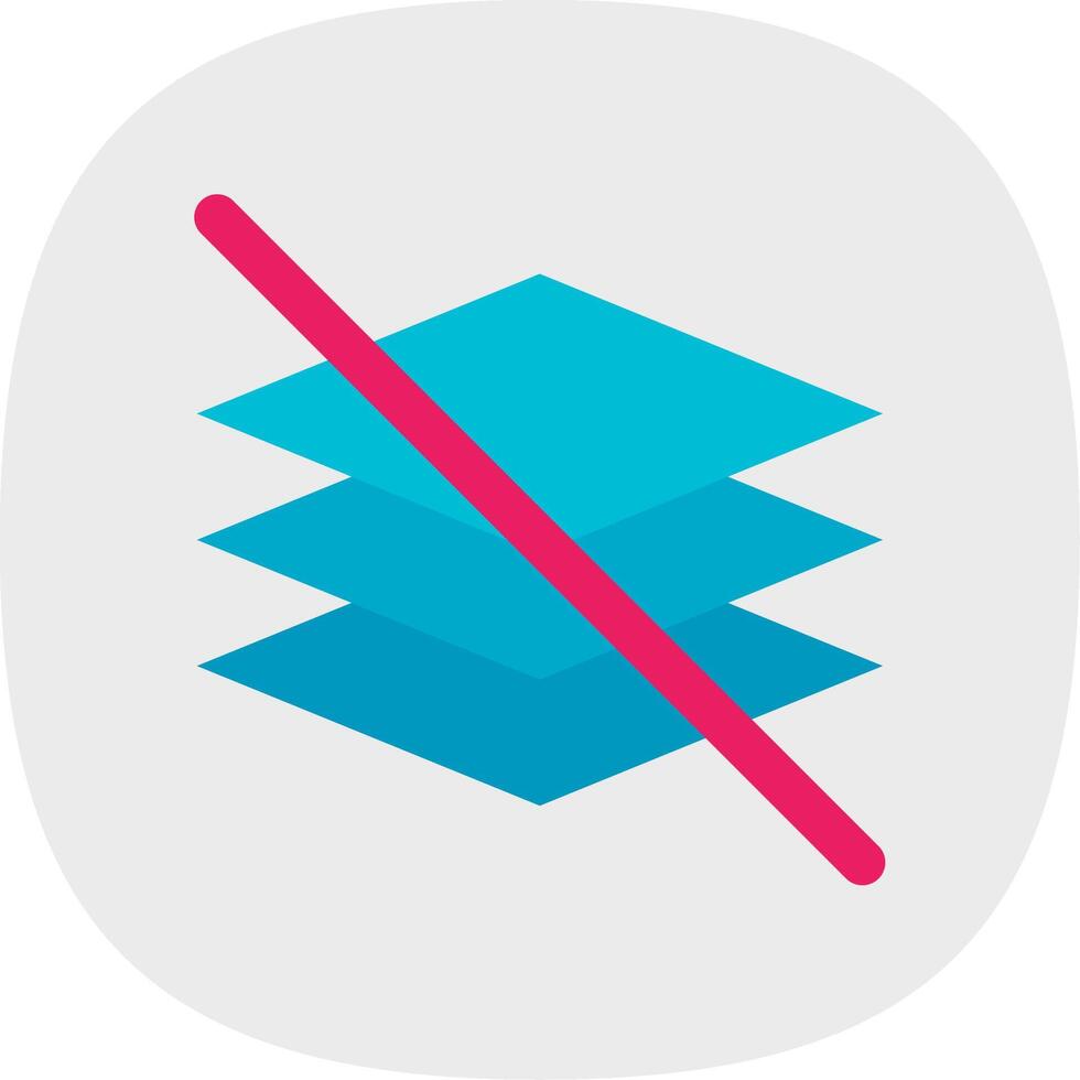 Hide layer Flat Curve Icon vector