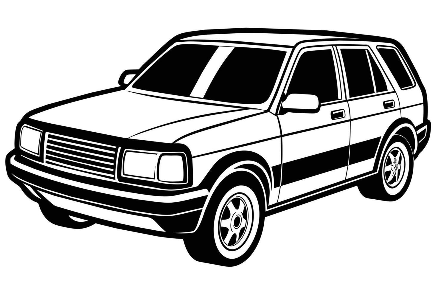 Transversal auto, aislado en blanco antecedentes vector ilustración.