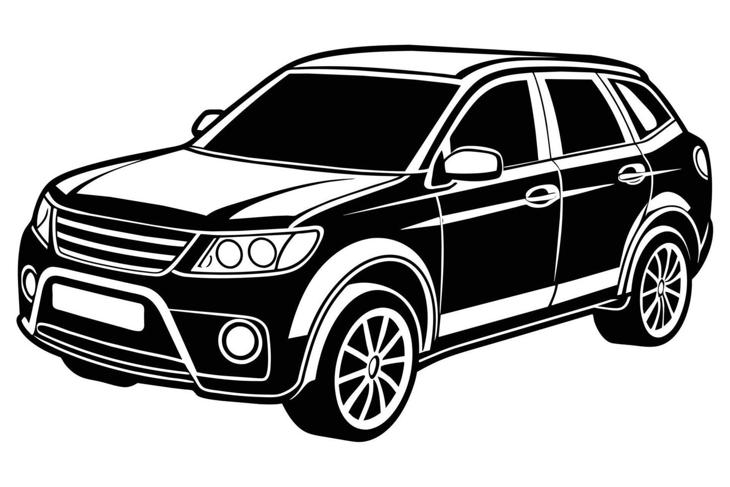 Crossover car, Isolated on white background vector illustration.