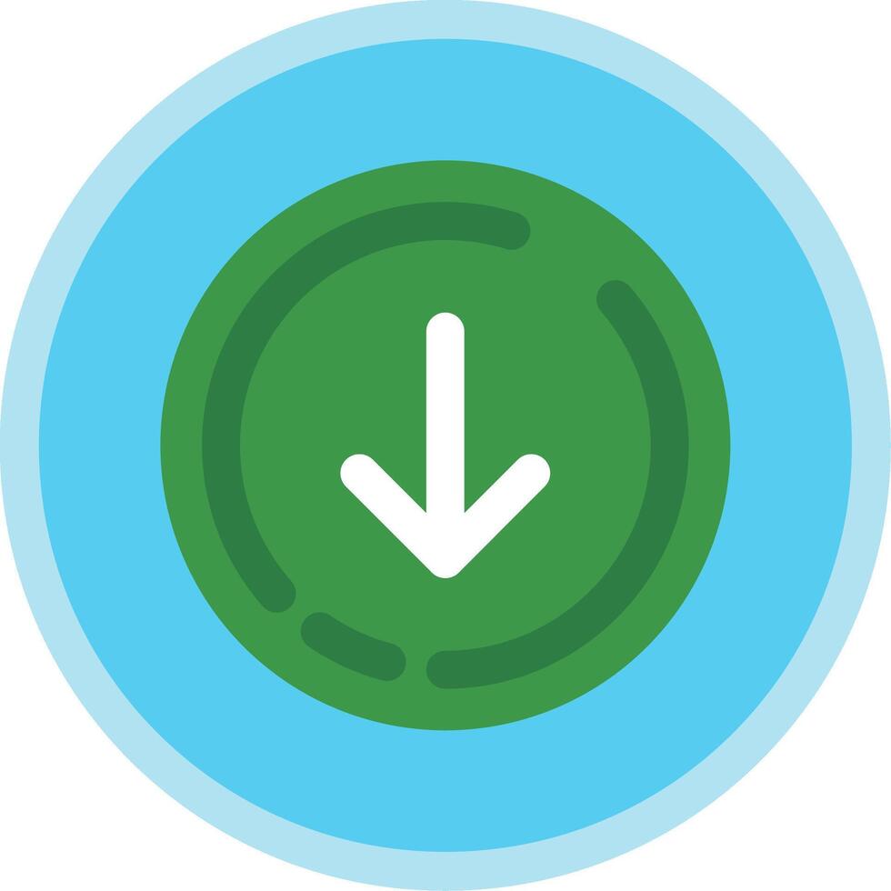 Down arrow Flat Multi Circle Icon vector