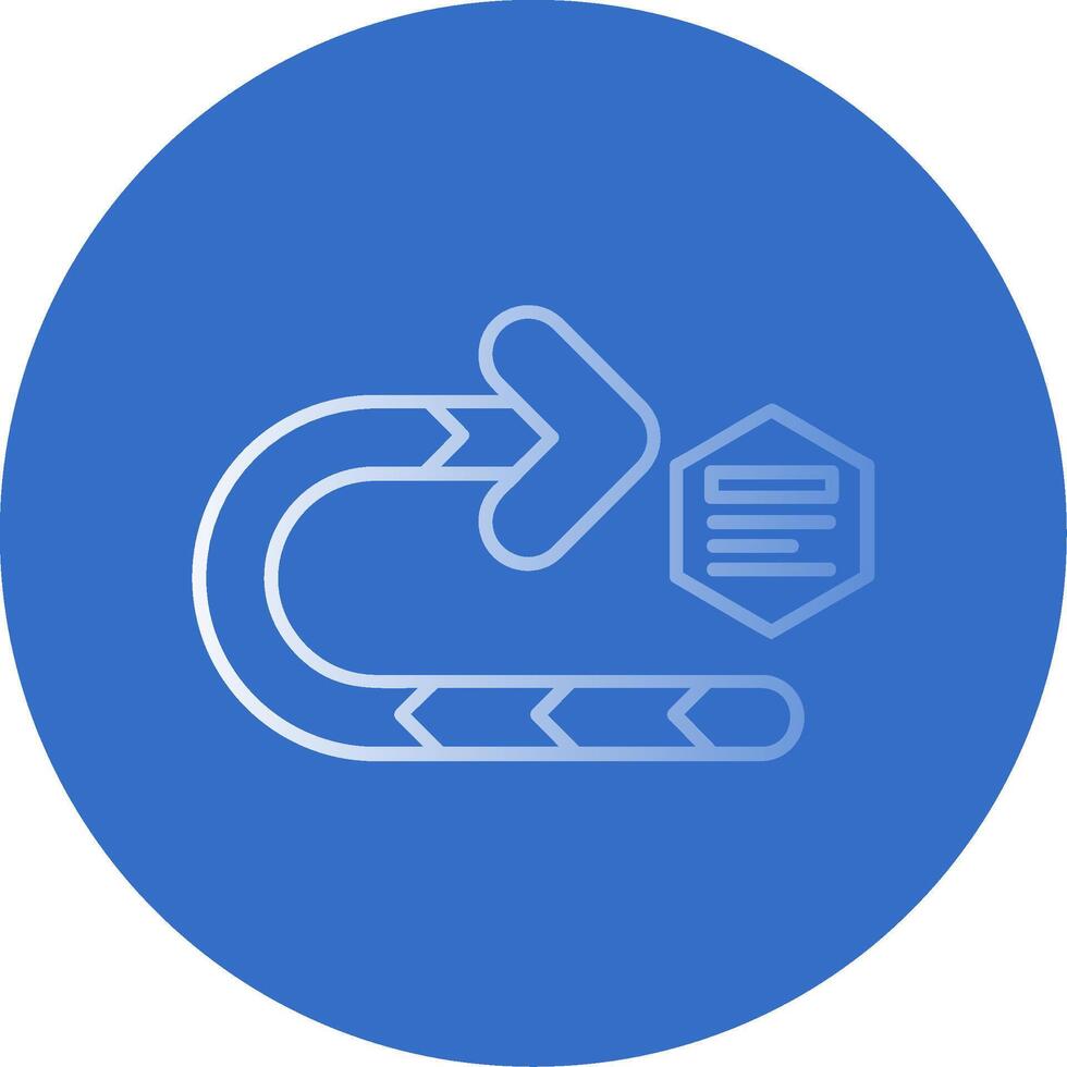 Right turn Gradient Line Circle Icon vector