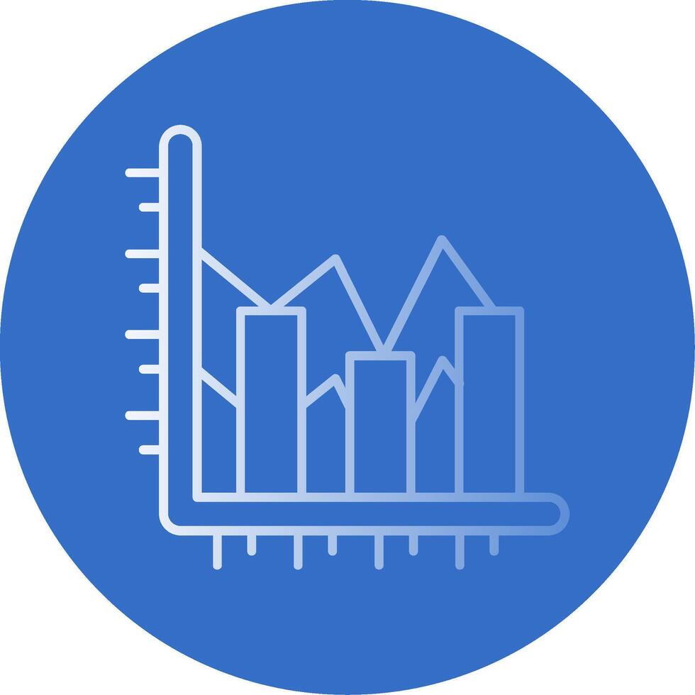 Bar chart Gradient Line Circle Icon vector