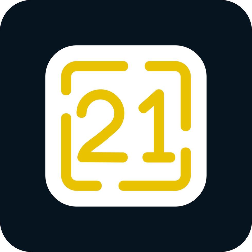 Twenty One Glyph Two Color Icon vector