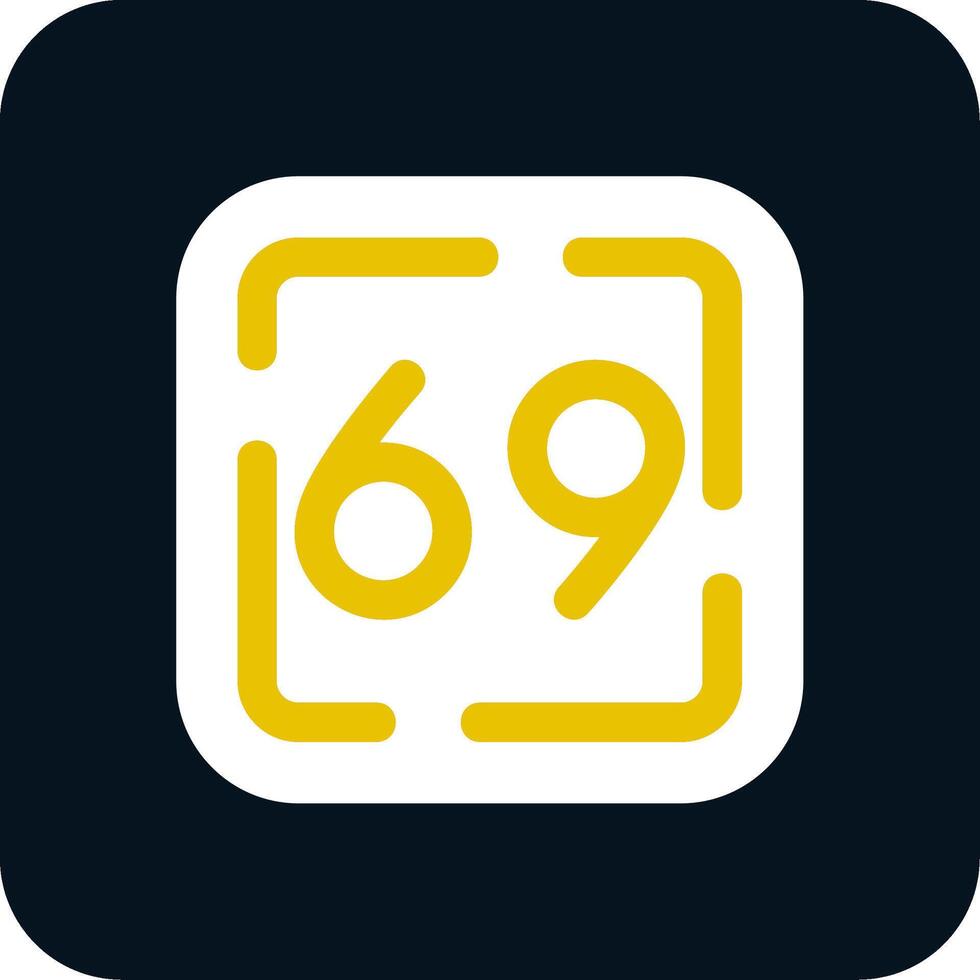 Sixty Nine Glyph Two Color Icon vector