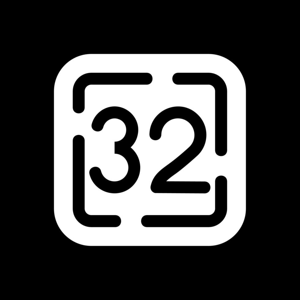 Thirty Two Glyph Inverted Icon vector