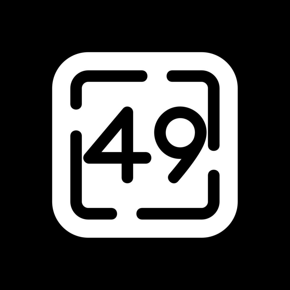 Forty Nine Glyph Inverted Icon vector