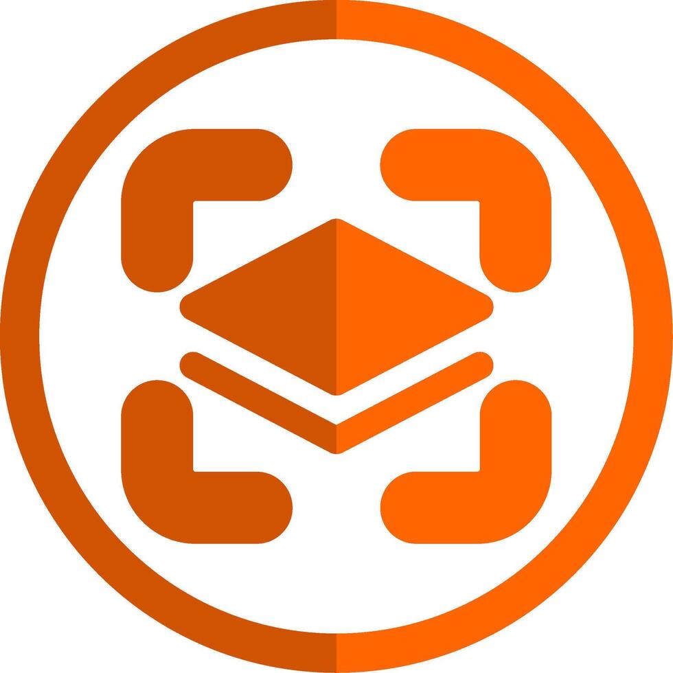 Show layer Glyph Orange Circle Icon vector