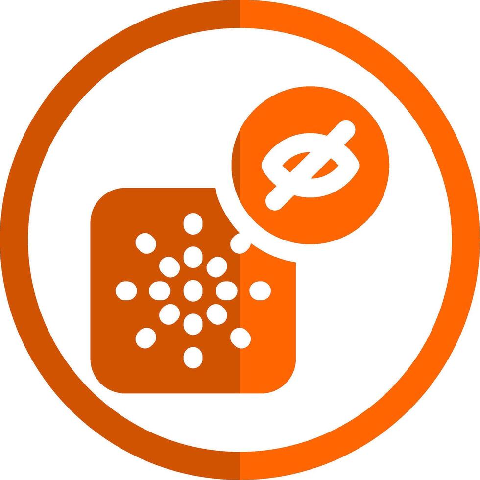 Hide grid Glyph Orange Circle Icon vector