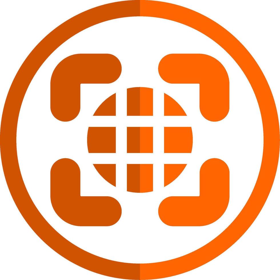 Show grid Glyph Orange Circle Icon vector